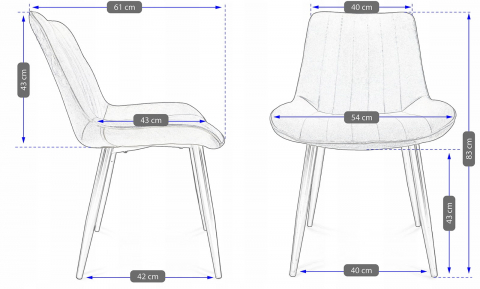 Scaun de bucătărie/living Jumi VIVA, Catifea, Negru – Stil și Eleganță [3]
