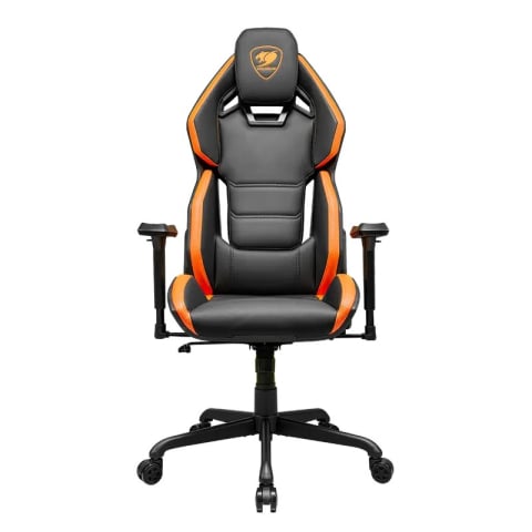 Mobilier - Scaun gaming Cougar Hotrod, piele PU, Negru / Portocaliu (gazlift clasa 4, spătar 150°, până la 136 kg)