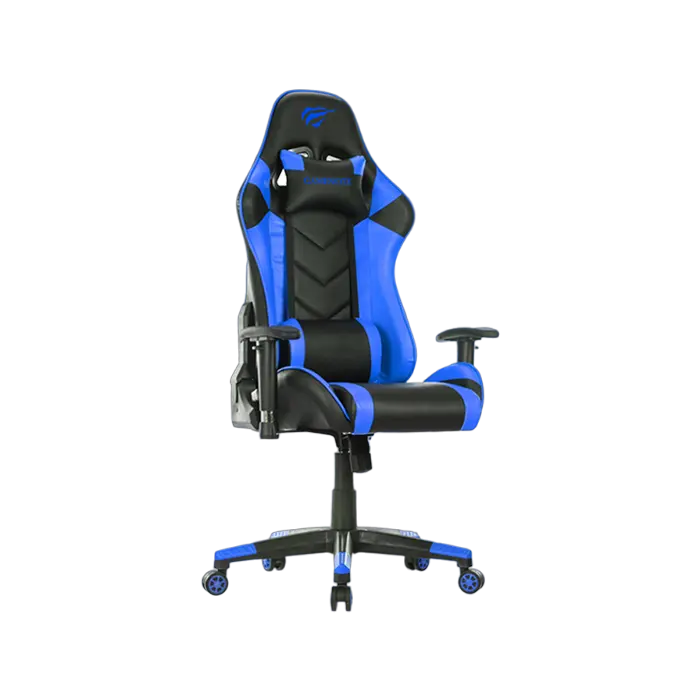 Fotolii - Scaun Gaming Havit GC932, Headrest & Lumbar cushion, 2D Armrest, 166 degrees, Black/Blue
