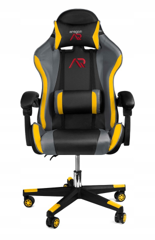 Fotolii Gaming - Scaun gaming Jumi ARAGON, cu covoraș, Negru/Galben/Gri – Ergonomie și Stil pentru Gaming
