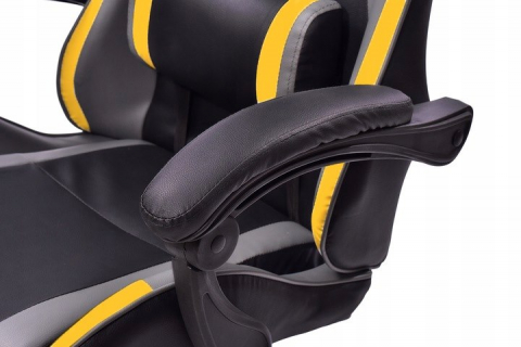 Scaun gaming Jumi ARAGON, cu covoraș, Negru/Galben/Gri – Ergonomie și Stil pentru Gaming [5]