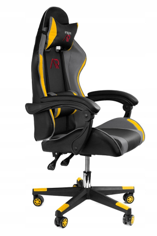 Scaun gaming Jumi ARAGON, cu covoraș, Negru/Galben/Gri – Ergonomie și Stil pentru Gaming [11]