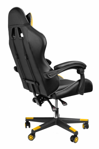 Scaun gaming Jumi ARAGON, cu covoraș, Negru/Galben/Gri – Ergonomie și Stil pentru Gaming [10]