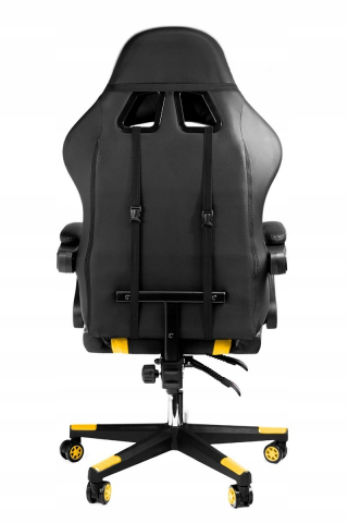 Scaun gaming Jumi ARAGON, cu covoraș, Negru/Galben/Gri – Ergonomie și Stil pentru Gaming [9]