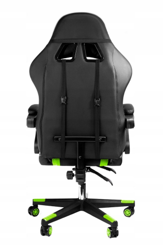 Scaun gaming Jumi ARAGON, cu covoraș, Negru/Verde/Gri – Confort și Design Ergonomic [5]