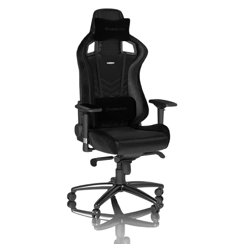 Fotolii - Scaun Gaming Noble Epic NBL-PU-BLA-002 Black/Black, User max load up to 120kg / height 165-180cm
