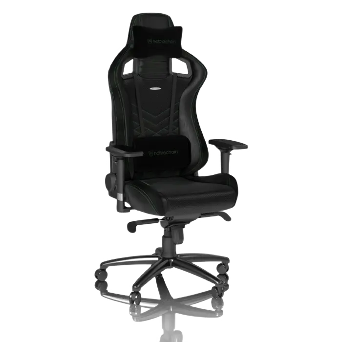 Fotolii - Scaun Gaming Noble Epic NBL-PU-GRN-002 Black/Green, User max load up to 120kg / height 165-180cm