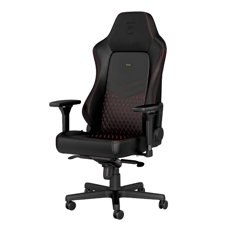 Mobilier - Scaun Gaming Noble Hero NBL-HRO-RL-BRD Black/Red Real Leather, 