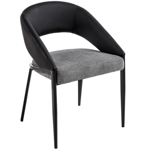 Oficiu - Scaun premium Jumi, BERGAMO, 80x50x65cm, picioare din metal, Negru/gri