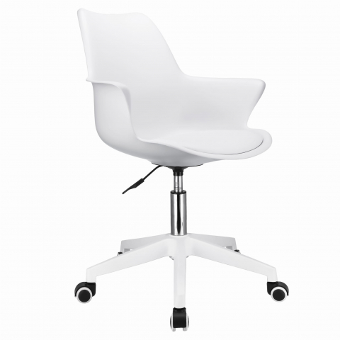 Scaun rotativ scandinav INEZ, Alb – Confort și Stil Modern [0]