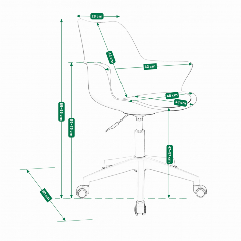 Scaun rotativ scandinav INEZ, Alb – Confort și Stil Modern [6]