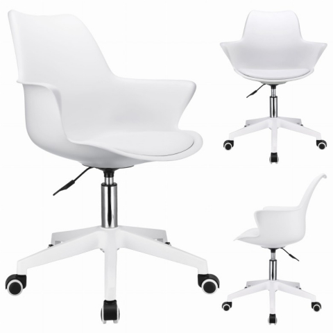 Scaun rotativ scandinav INEZ, Alb – Confort și Stil Modern [5]