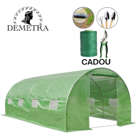 Casa și grădina - Seră de grădină Demetra 4×3×2.25 m (12 m²) – Model PREMIUM cu înălțime mărită + CADOU COMPLET pentru grădinărit