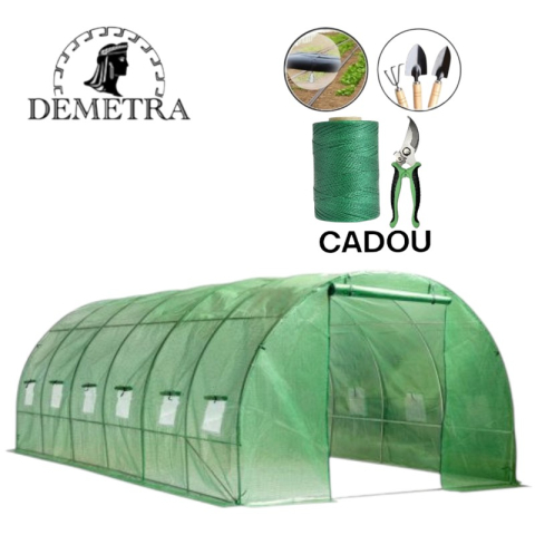 Casa și grădina - Seră de grădină Demetra 6×3×2.25 m (18 m²) – Model PREMIUM cu înălțime mărită + CADOU COMPLET pentru grădinărit