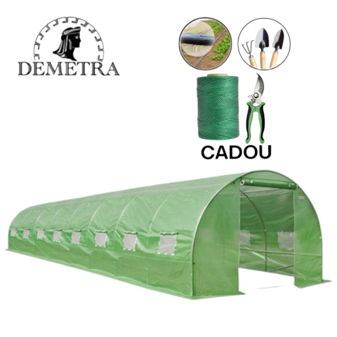 Casa și grădina - Seră de grădină Demetra 8×4×2.5 m (32 m²) – Model ULTRA-PROFESIONAL cu folie armată 240 g/m² + CADOU COMPLET