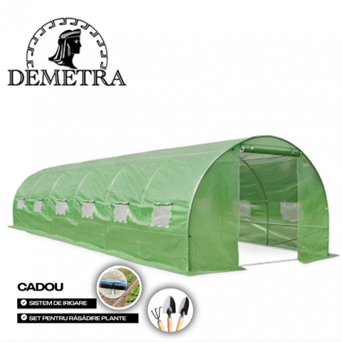 Теплица садовая Деметра 6×3×2 м (18 м²) – Профессиональная модель DM-632 с армированной плёнкой 200 г/м² + ПОДАРОК лопатки и система полива [3]