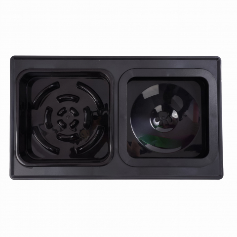 Set 2 boluri din otel inoxidabil pentru caine si pisica, pe suport pliabil, Negru [4]