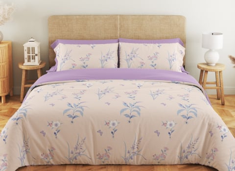 Lenjerii de pat - Set de lenjerie pentru pat Relaxe Home Soft Dreams 200 x 220 cm Grace Plants