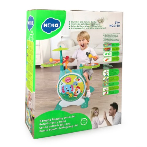 Набор ударных инструментов с креслом – Барабан, тарелки, микрофон + стул для маленьких музыкантов! [5]