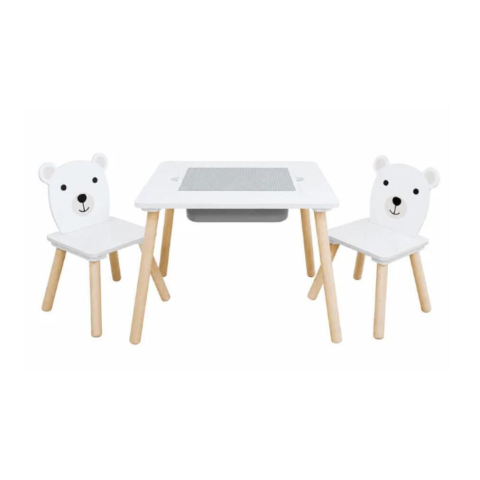 Set măsuță și 2 scaune pentru copii „Bear”, U-Grow (Blat 2-în-1) [2]