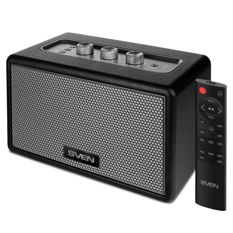 Boxe multifunctionale - Акустическая система SVEN HA-950 – 60Вт, Bluetooth 5.0, USB, MicroSD, Пульт ДУ, MDF и Кожа, Черная