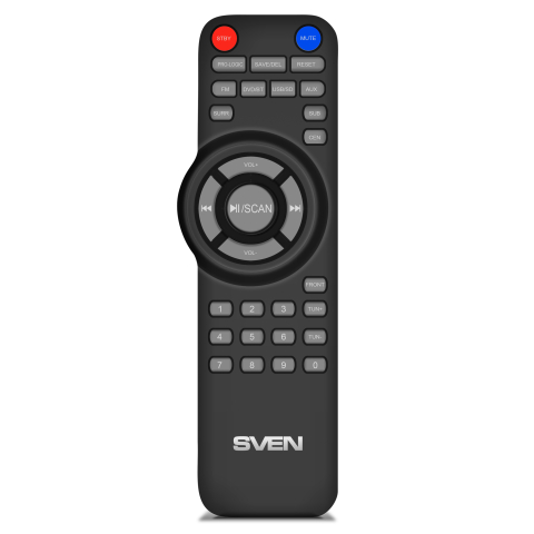 Акустическая система SVEN HT-202 Black – 5.1, 100 Вт RMS, Bluetooth, FM, USB/SD, LED-дисплей, Пульт ДУ, Дерево [1]