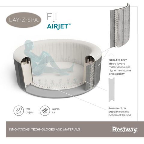 SPA gonflabil Fiji AirJet 180×66 cm, 669 L, pentru 2-4 persoane [6]
