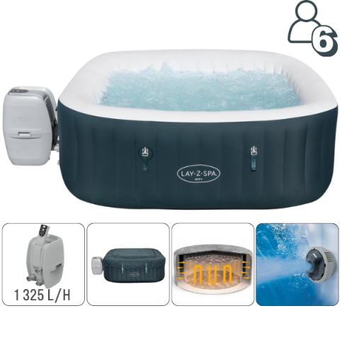 Jacuzzi - SPA gonflabil Ibiza AirJet 180×66 cm, 778 L, pentru 4-6 persoane