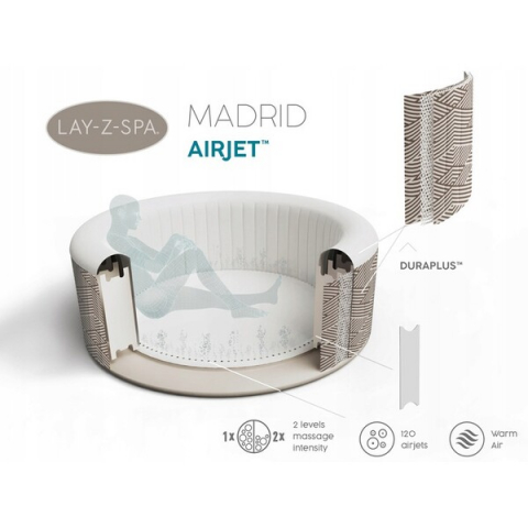 SPA gonflabil Madrid AirJet 180×66 cm, 669 L, pentru 2-4 persoane [4]