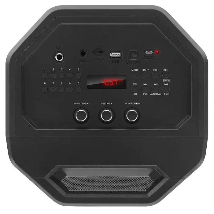 Boxă portabilă SVEN PS-600, 50W RMS, Bluetooth, LED, Radio FM, autonomie 10 ore, Negru [1]