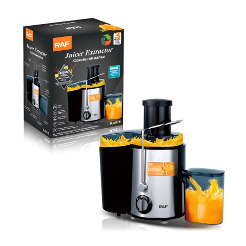 Соковыжималка электрическая Raf R.2817S 1000 Вт Чёрная – Свежий и натуральный сок за секунды! [1]