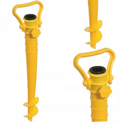 Suport plastic pentru umbrelă, fixare în pământ, tip șurub, grădină și plajă [2]