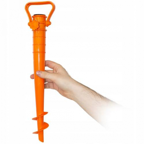 Suport plastic pentru umbrelă, fixare în pământ, tip șurub, grădină și plajă [3]