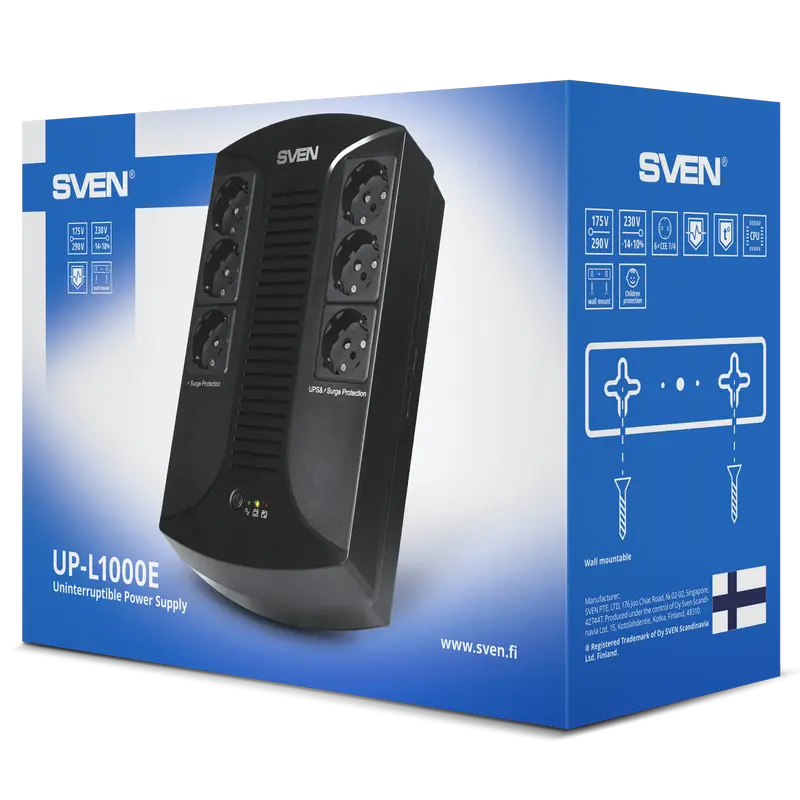 Sursă de alimentare neîntreruptibilă SVEN UP-L1000, 1000VA, Linear-interactiv – Protecție inteligentă pentru echipamentele tale [6]