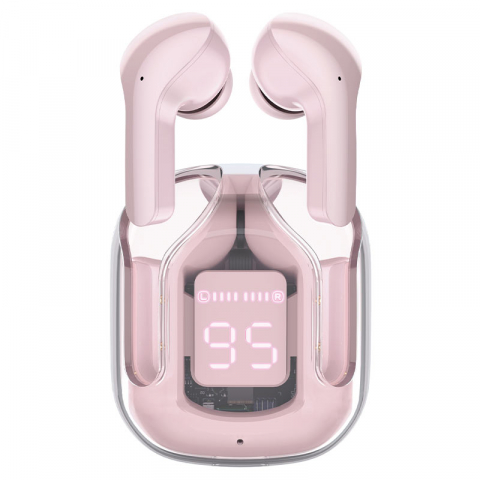 True Wireless - T6 True Wireless Stereo Earbuds – Design futurist și sunet clar în culorile Modern Gray & Pink Lotus