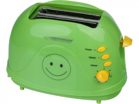 Prăjitoare de pâine - Toster Esperanza SMILEY EKT003 Green, 750W - 3 în 1 pentru un mic dejun delicios și personalizat
