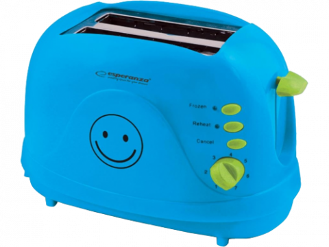 Prăjitoare de pâine - Toster Esperanza SMILEY EKT003B Blue, 750W - Versatilitate și distracție pentru fiecare mic dejun