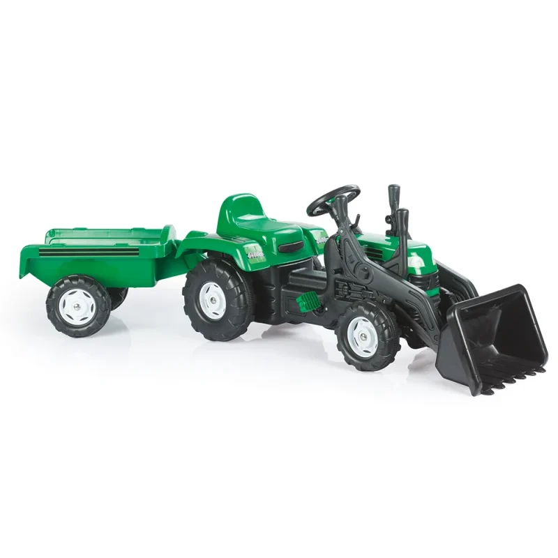 Vehicule cu pedale - Tractor excavator cu pedale și remorcă Dolu