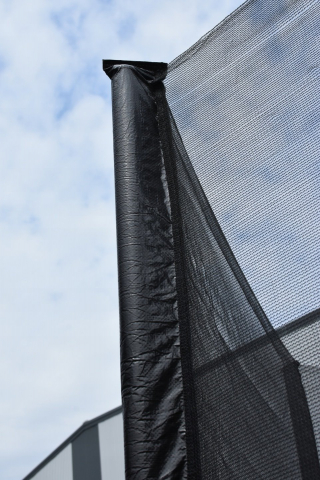 Trambulina de gradina pentru copii, Jumi, 244 cm (8Ft), cu plasa de protectie exterioara, Negru/albastru [10]