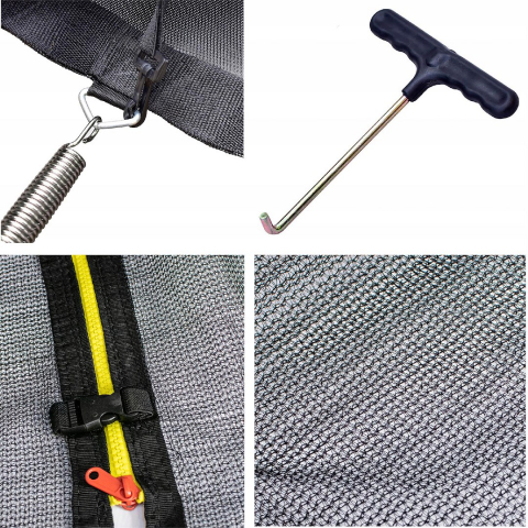 Trambulina de gradina pentru copii, Jumi, 244 cm (8Ft), cu plasa de protectie interioara, Negru [4]