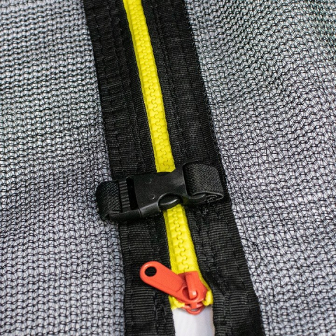 Trambulina de gradina pentru copii, Jumi, 244 cm (8Ft), cu plasa de protectie interioara, Negru/albastru [8]