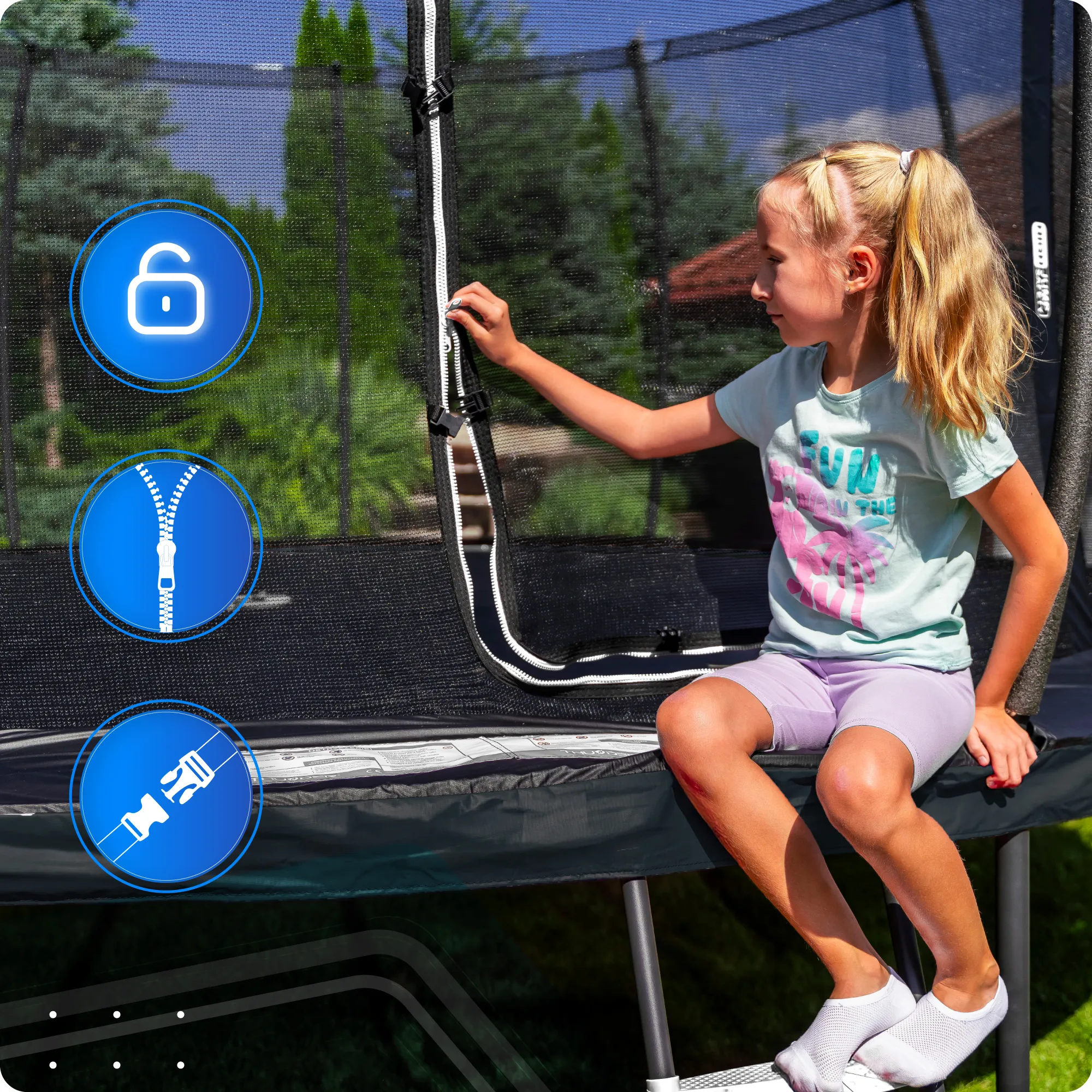 Батут для детей THUNDER INSIDE ELITE 6FT (183 см) Black – Безопасность и максимум веселья [5]