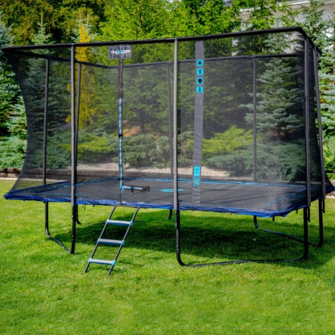 Trambulina de gradina pentru copii THUNDER OUTSIDE PHENOM 305×427 cm, cu plasa de protectie exterioara, Blue [3]