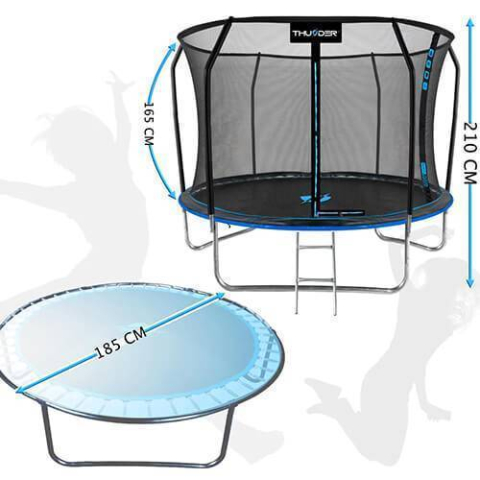 Батут Elite Thunder 185 см, внутренняя сетка, синий – безопасность и веселье для всей семьи! [3]