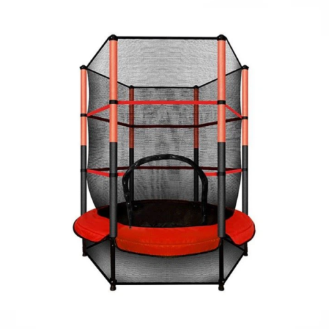 Trambulină Ø 140 cm cu plasă de protecție și cadru metalic – distracție sigură pentru copii între 3 și 6 ani [1]