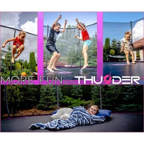 Trambulină Pro 488 cm THUNDER, plasă externă, roz – Distracție, stil și energie pentru toată familia [6]