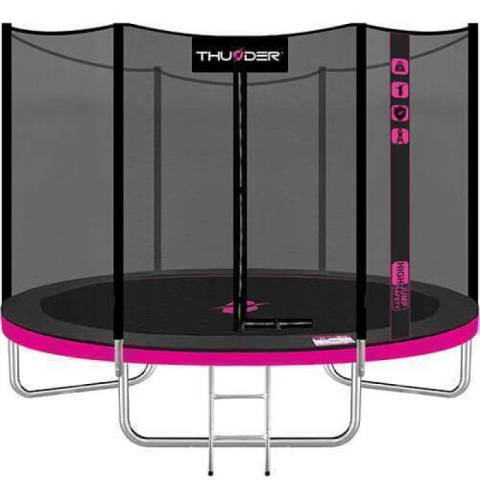 Trambuline - Батут Pro Thunder 312 см, внешняя сетка, розовый – надёжная безопасность и сладкое веселье для всей семьи