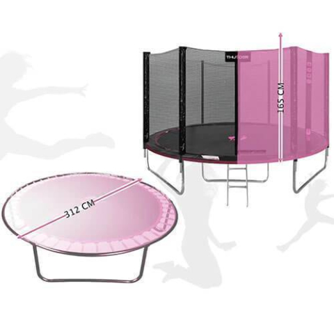 Батут Pro Thunder 312 см, внешняя сетка, розовый – надёжная безопасность и сладкое веселье для всей семьи [6]