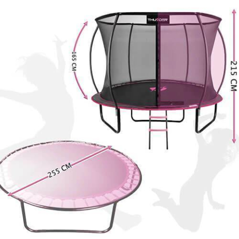 Батут Ultra 255 см, внутренняя сетка, розовый – Веселье и здоровье для всей семьи [3]