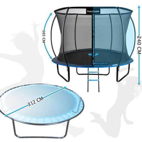 Батут Ultra Thunder 312 см, внутренняя сетка, синий – повышенная безопасность и максимальное веселье для всей семьи [8]